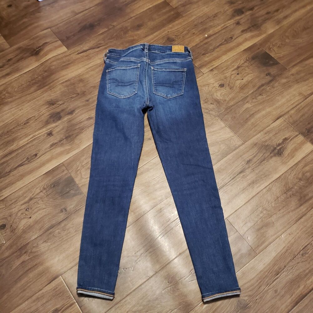 American Eagle Medium Washed Next Level Hi Rise Blue Jeans Women's Sz 4